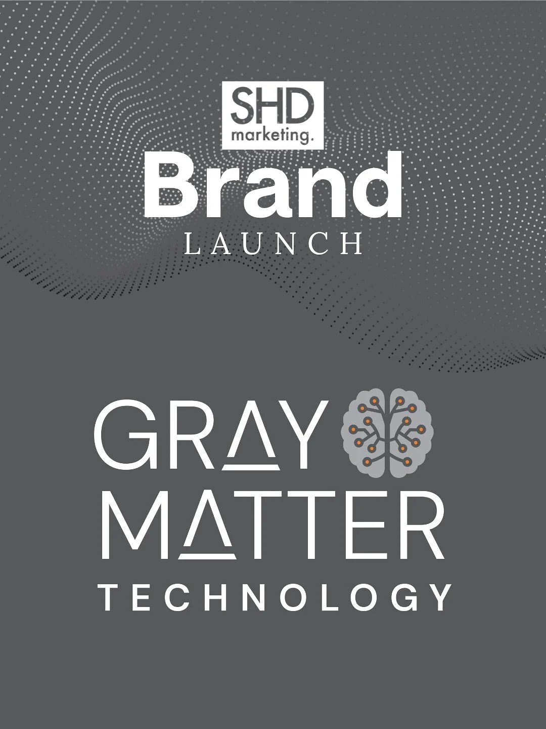 Smart, simple, and striking ✨ The new Gray Matter Technology brand blends clean lines, clever letterforms, and a bold gray, orange + teal palette&mdash;perfect for this tech-forward company. We&rsquo;re loving how the logos, patterns, and submarks co