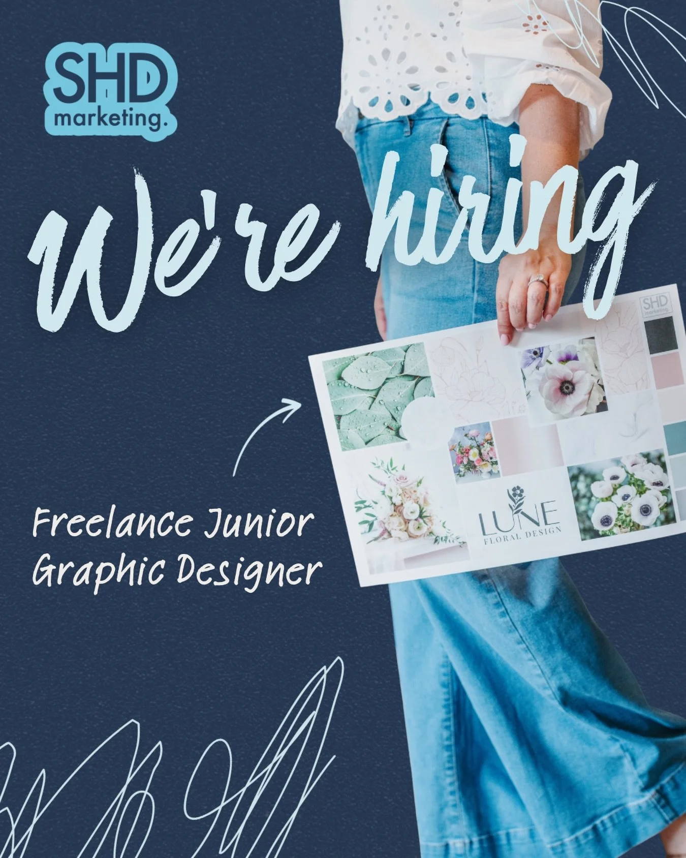 ✨ SHD Marketing is hiring!

SHD is looking for a Freelance Junior Graphic Designer to join our team!

If you have a sharp eye for design, love bringing brands to life, and want to collaborate on meaningful projects with local businesses, we want to h