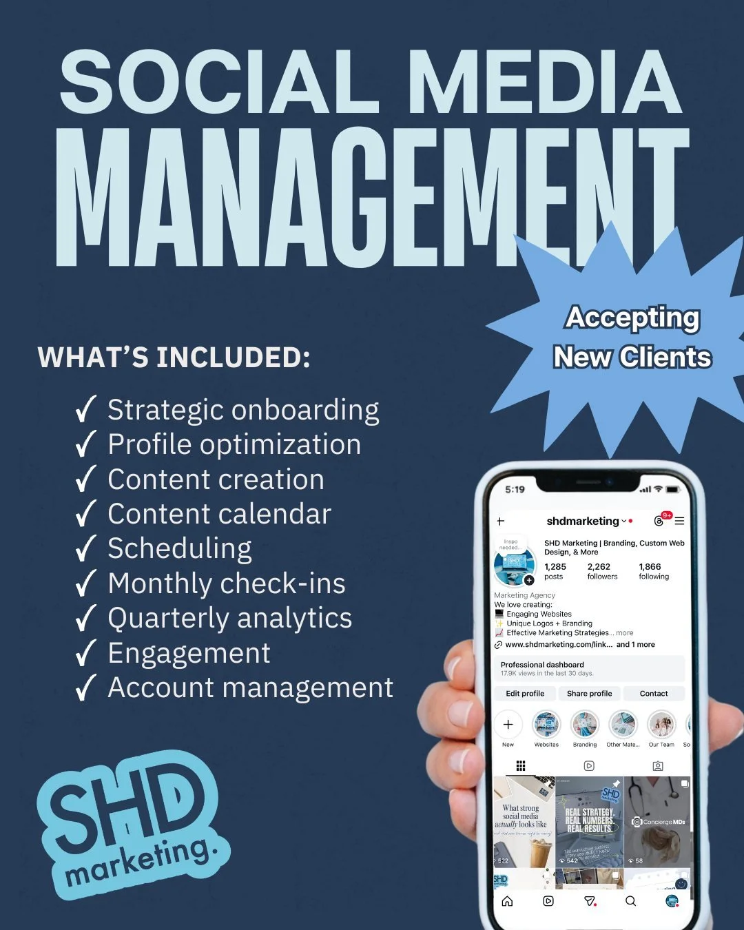 Your business deserves your time.
Your socials deserve ours.

We create strategy-driven social media that actually works, so you can focus on running your business.

✔️ Strategy
✔️ Content
✔️ Scheduling
✔️ Engagement
✔️ Analytics

We&rsquo;re current