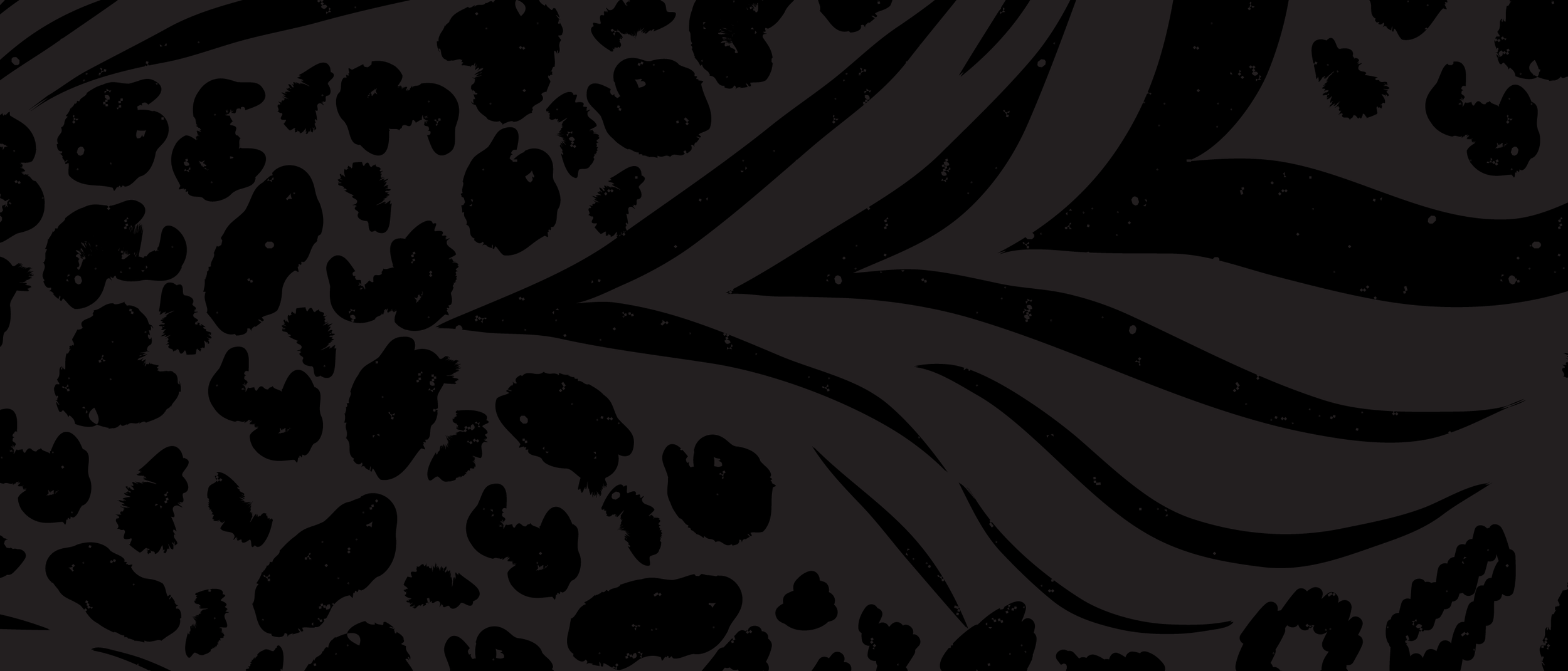 Black and dark gray abstract zebra and leopard print pattern.