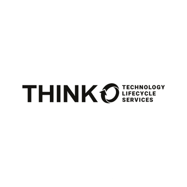 Black logo with the words "THINKO TECHNOLOGY LIFECYCLE SERVICES" in bold; a circular arrow design is incorporated into the letter "O" in "THINKO".