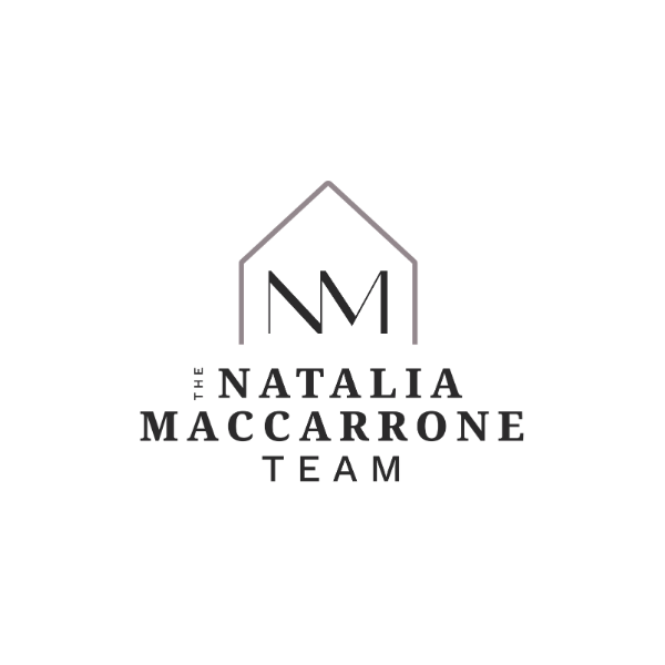 Logo for The Natalia Maccarrone Team featuring a stylized house outline with initials NM and team name underneath.