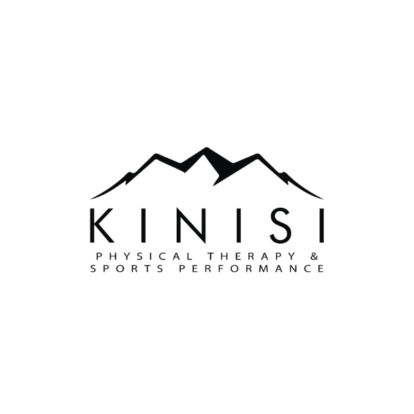 Logo with mountain outline and text 'KINS Physical Therapy & Sports Performance'