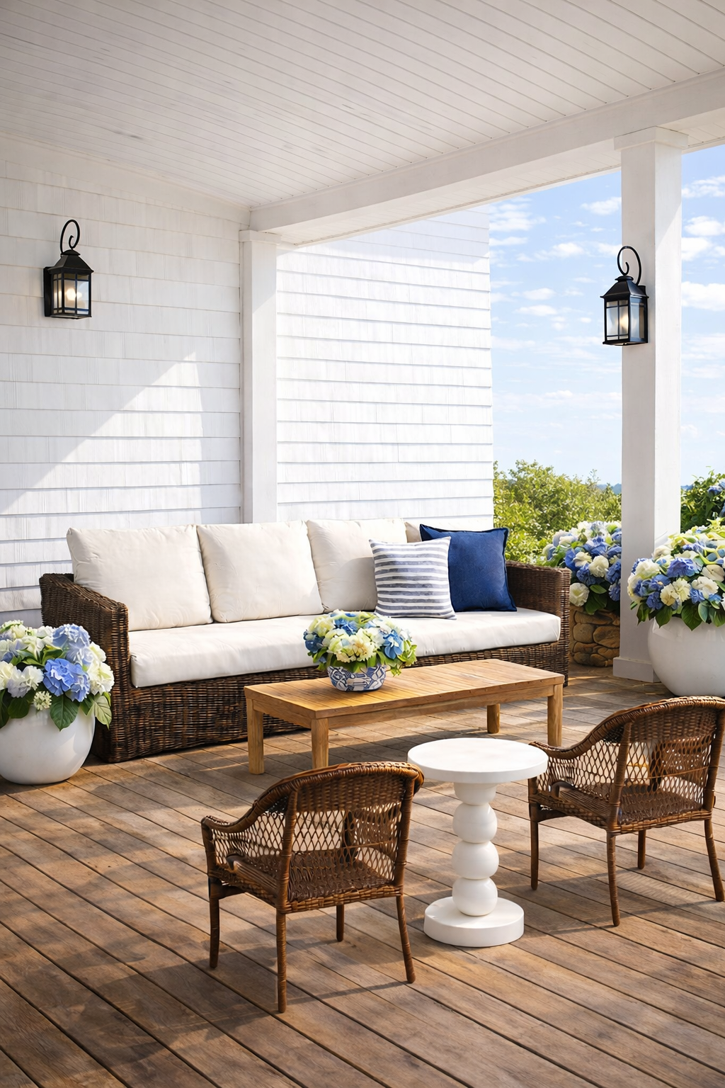 Blue, White, and Wicker: The Ultimate Guide to Timeless Summer Porch Decor