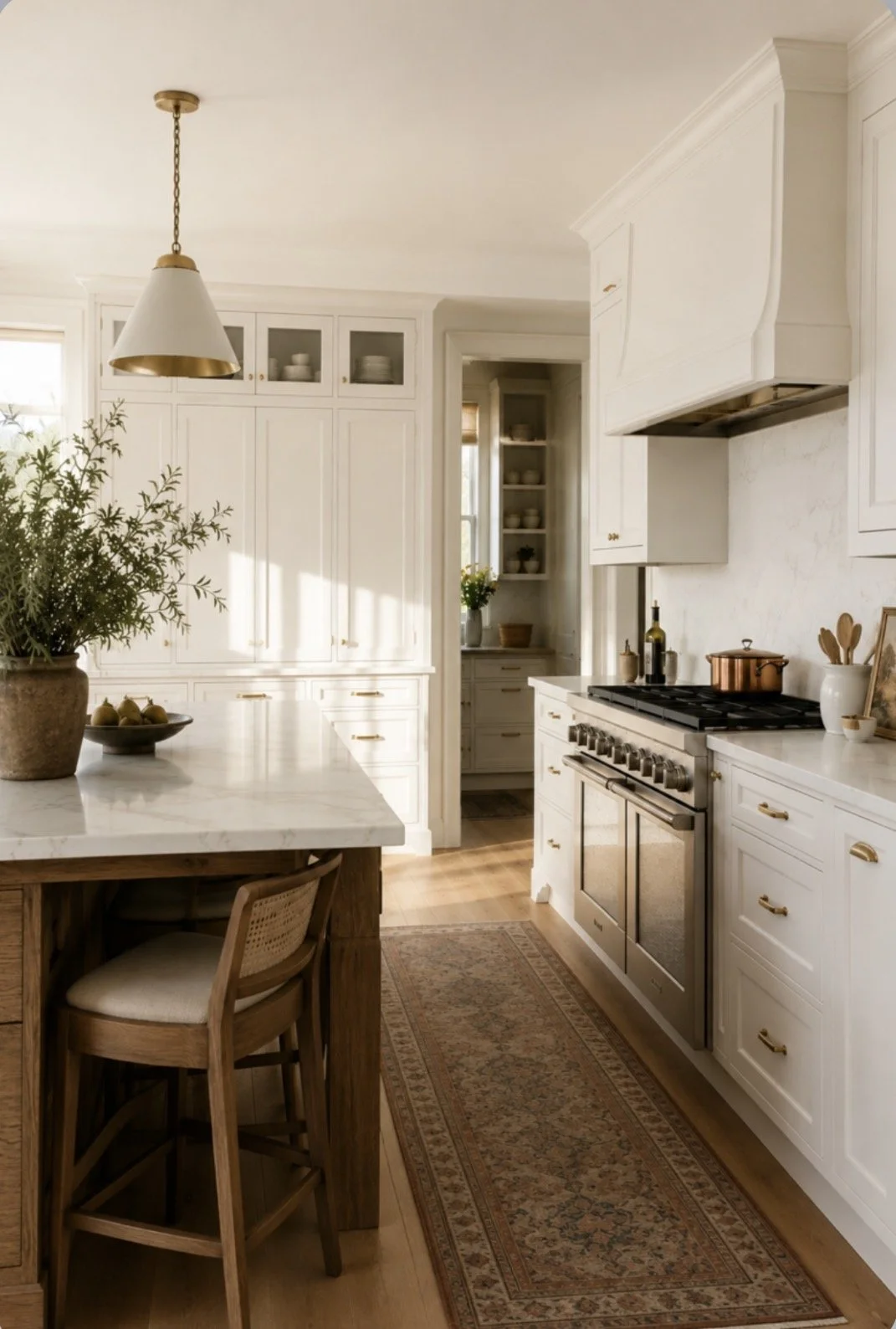 12 White Kitchens with Warm Wood Accents You'll Want to Copy