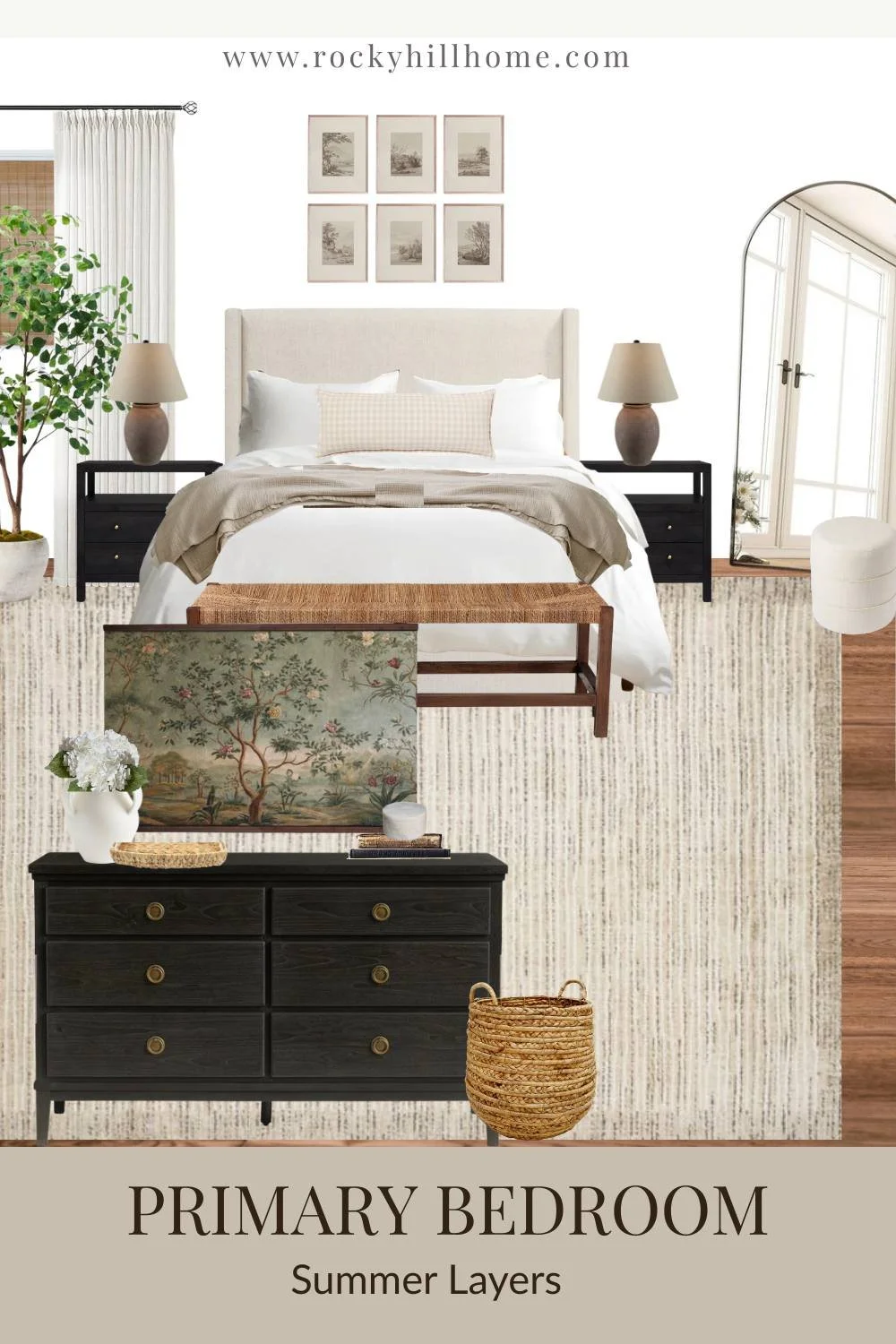 Mood Board: Cozy Transitional Bedroom with Breezy Summer Layers