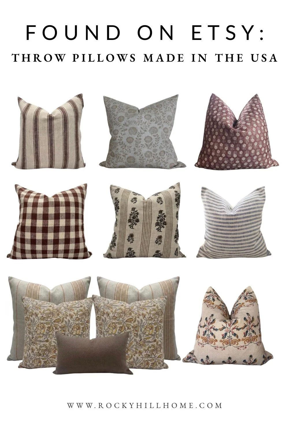Throw Pillows Made in the USA: Beautiful Etsy Pillow Covers for a Collected Home