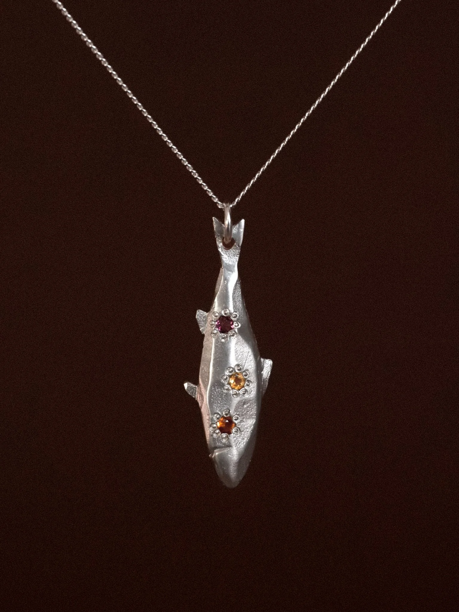 Medium Fish Necklace - Gems