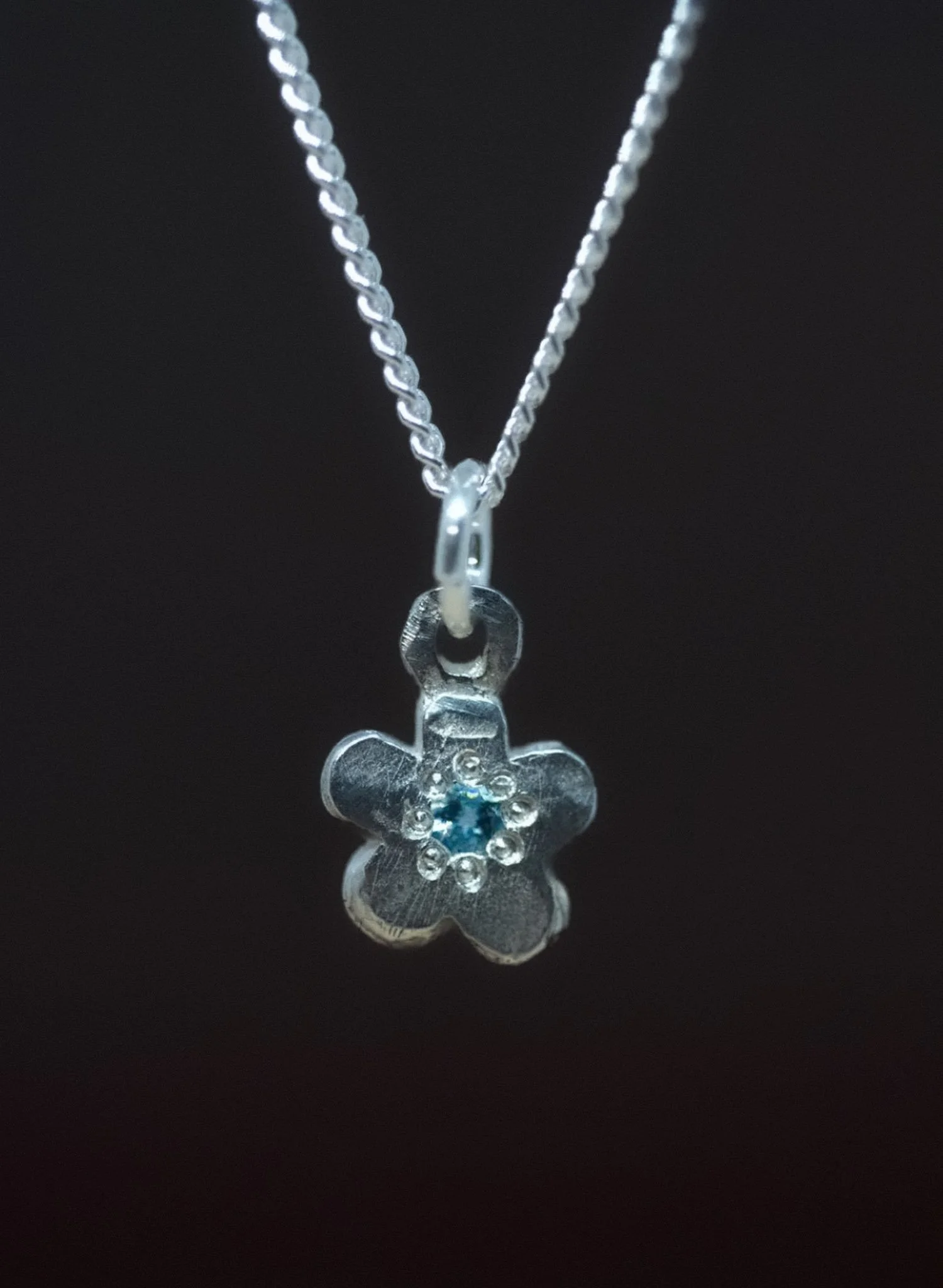 Teeny Tiny Flower Necklace - Gem