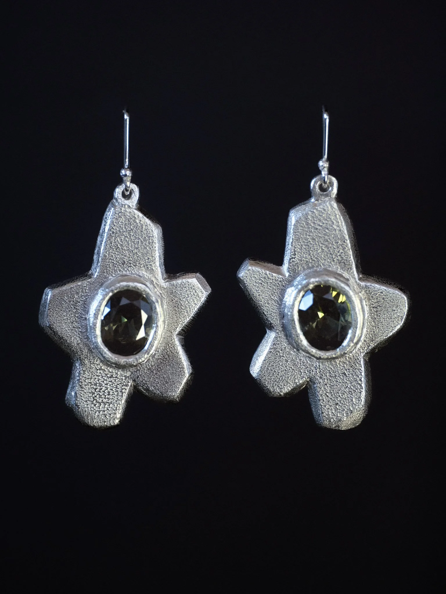 Green Flower Earrings