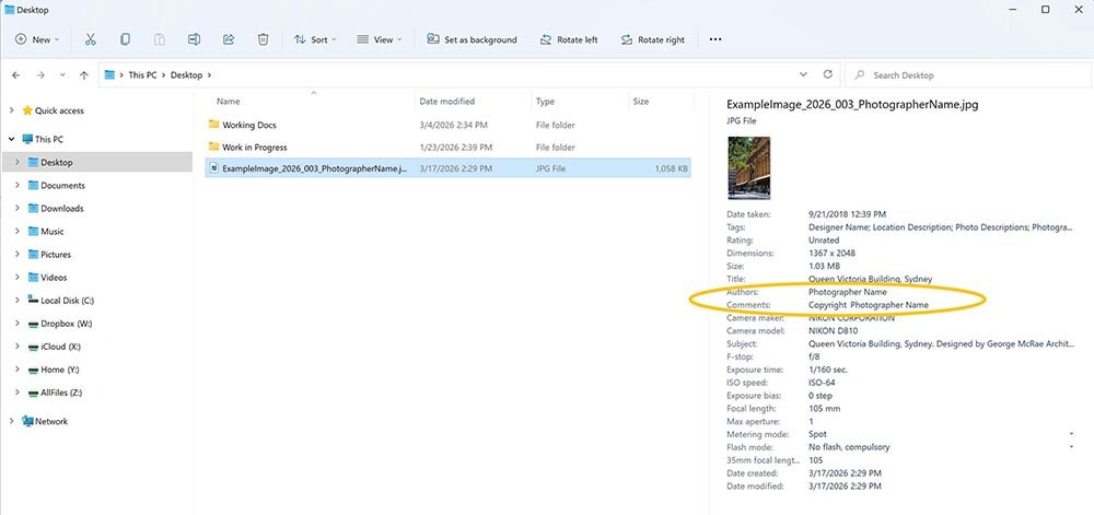 Metadata Files File Explorer Who Made That Photo? Metadata for Publishers — Image Makers Association ...