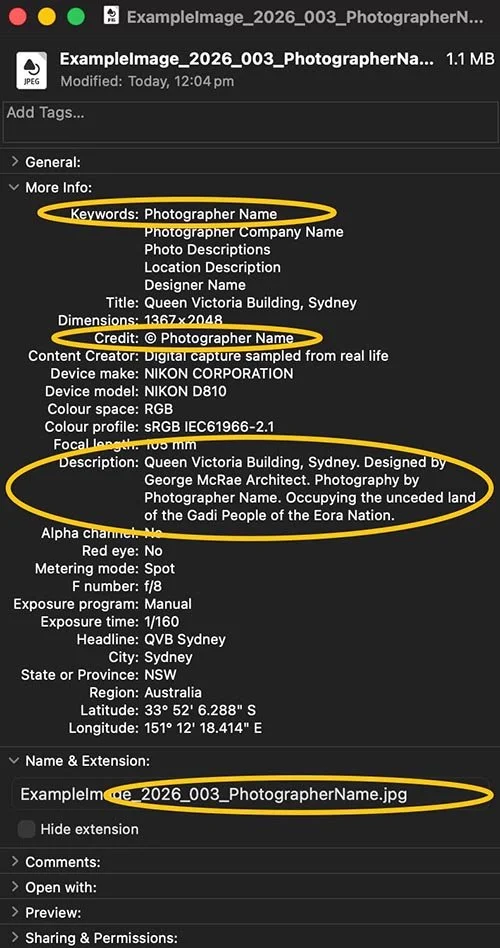 Picture Metadata Reader Example Who Made That Photo? Metadata for Publishers — Image Makers Association ...