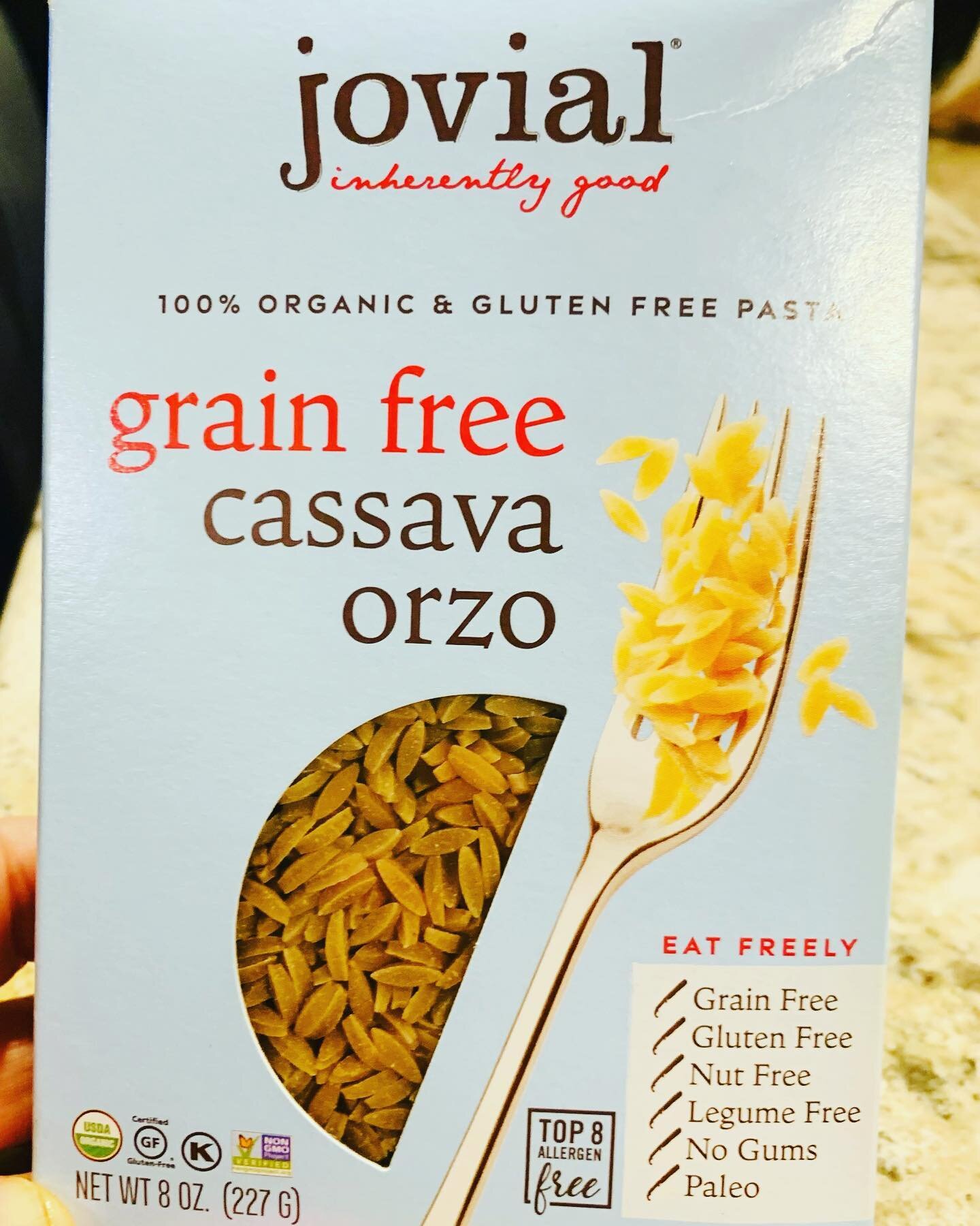 I&rsquo;m always on the lookout for new gluten free products.  At Sprouts today, I found my first box of GF orzo!  I haven&rsquo;t tried Jovial&rsquo;s cassava pasta yet, but Jovial is hands down the best gluten free pasta. Of course, it&rsquo;s goin