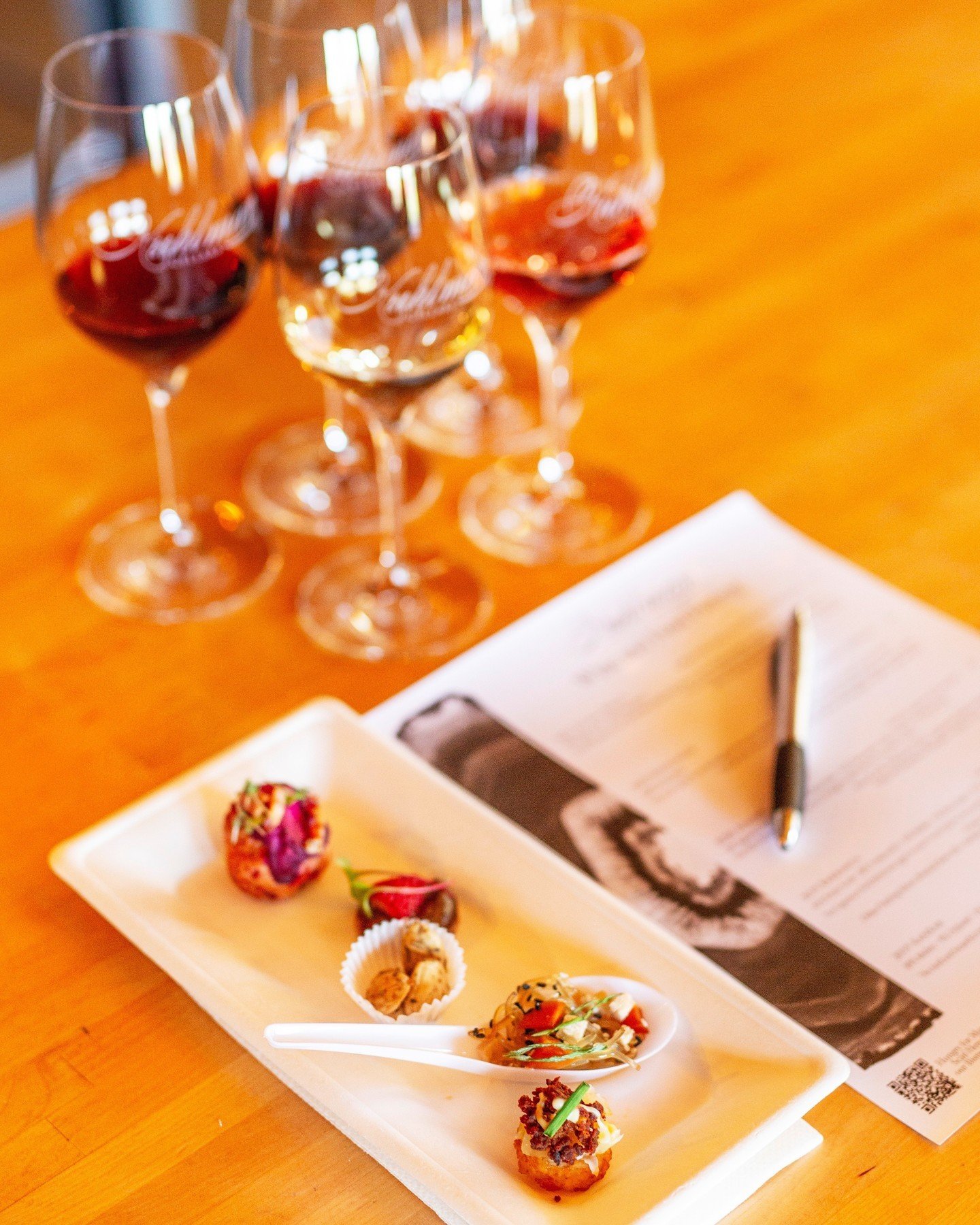 Have you tried our new spring Wine &amp; Food Experience menu yet? Come enjoy five of our wines expertly paired with chef-prepared bites. 

Spring 2024 Menu:
2022 CALCARIA - Loaded Tater Tot with Manchego and Spanish Chorizo
2022 HENSELL ROS&Eacute; 