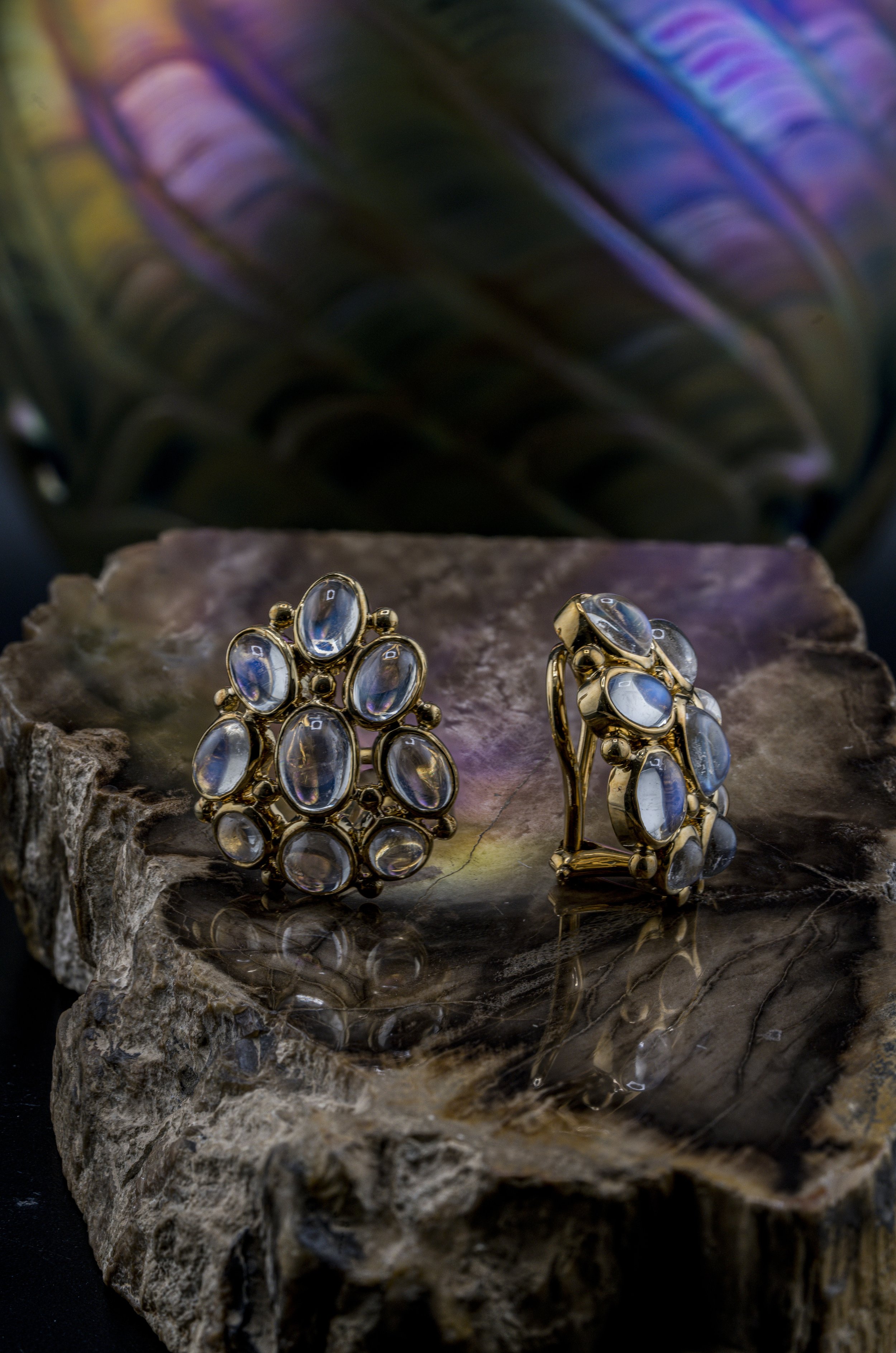 Temple St. Clair Ladyβs Pair of βRoyal Blueβ Moonstone βBubbleβ Earrings