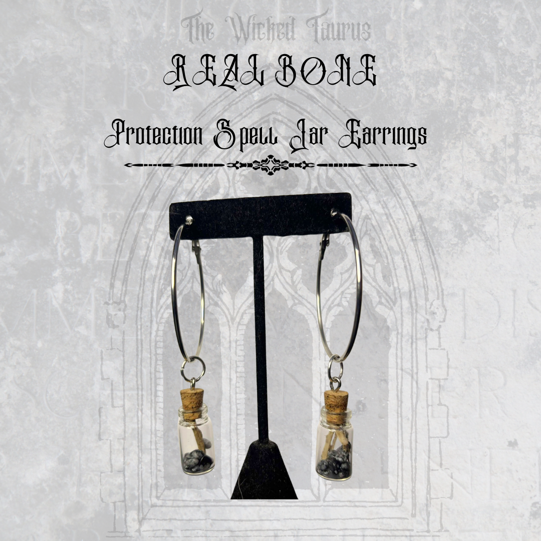 REAL BONE Protection Spell Jar Kit Earrings