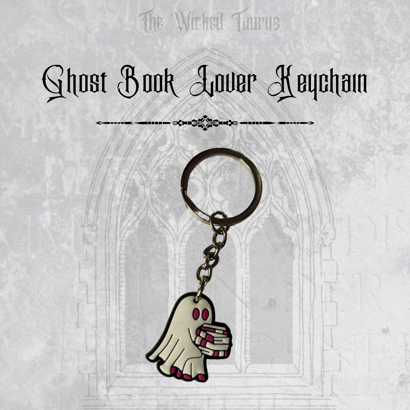 Ghost Book Lover Keychain