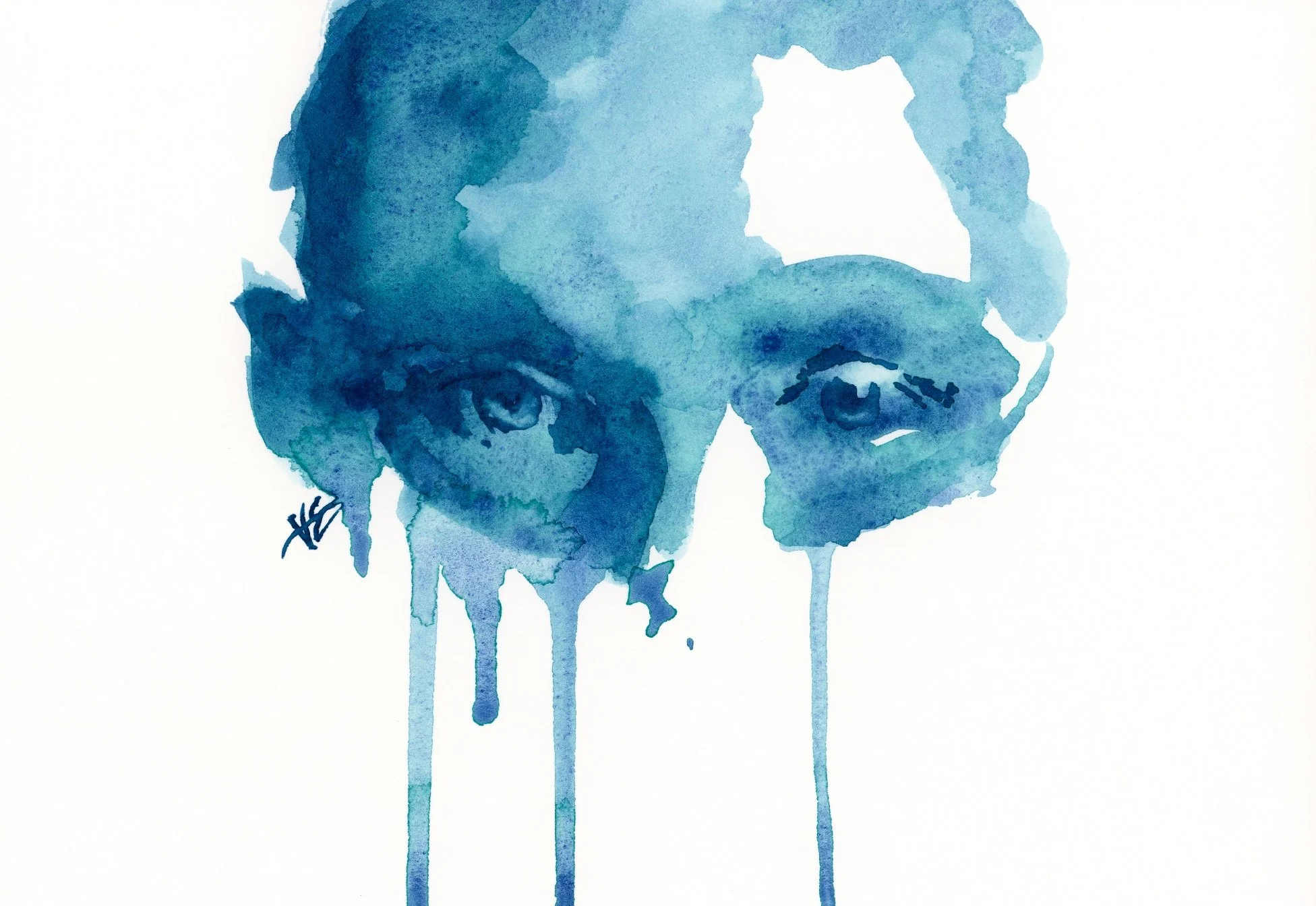 How to Paint a Loose, Surreal Half-Face Portrait in Watercolor Using One Color