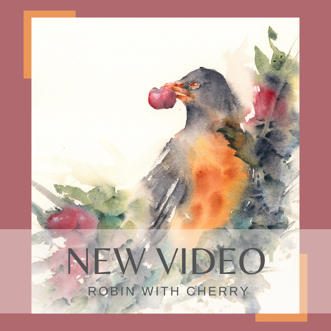 Painting a Robin with a Cherry: My Loose Watercolor Approach