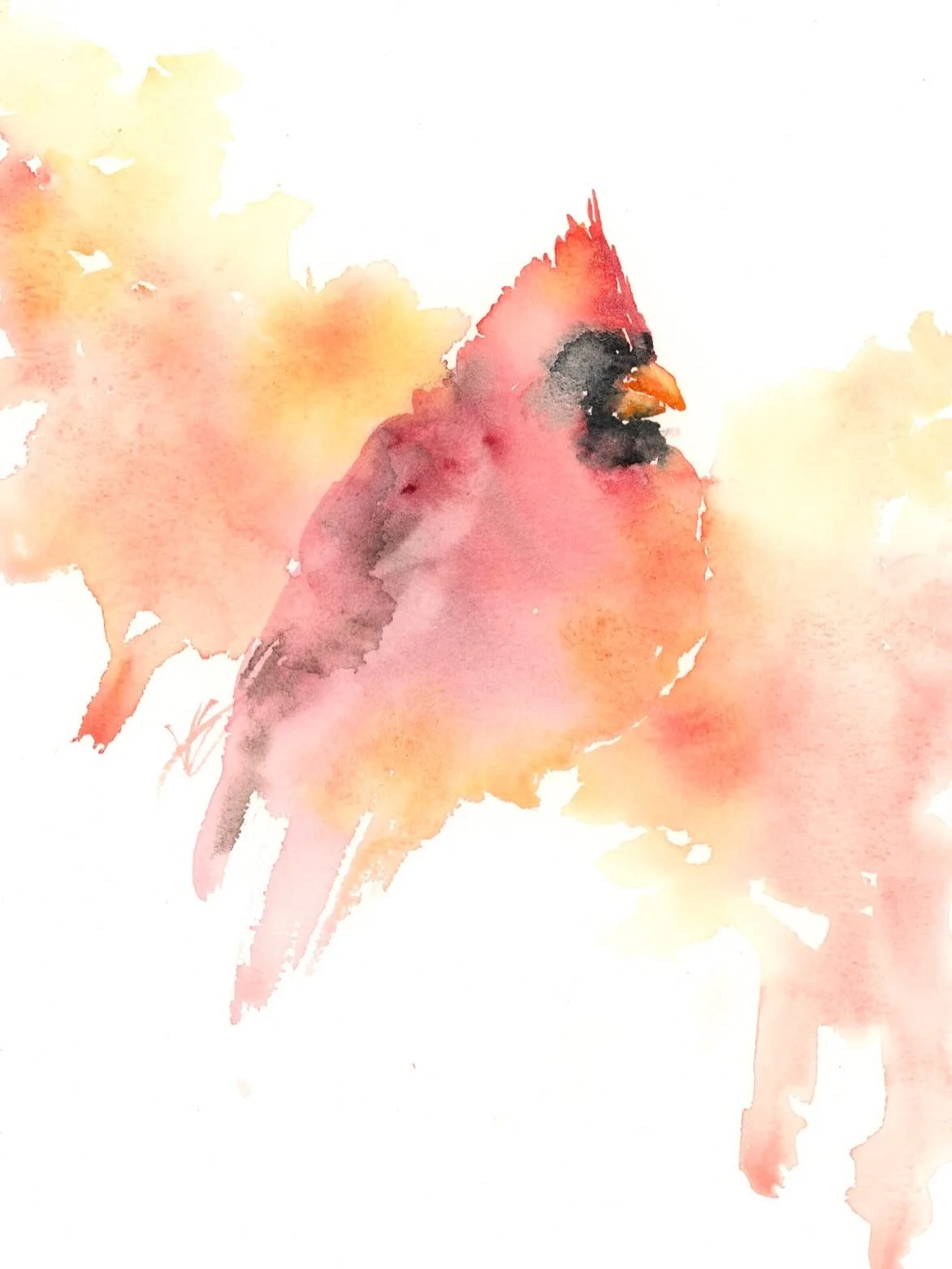 Starting 2026 with vibrant red and orange with this cardinal painting. 

In my YouTube video, I show how to paint this luminous bird with a loose drippy background in one go in less than 15 minutes!

Want to see more birds? Let me know in the comment