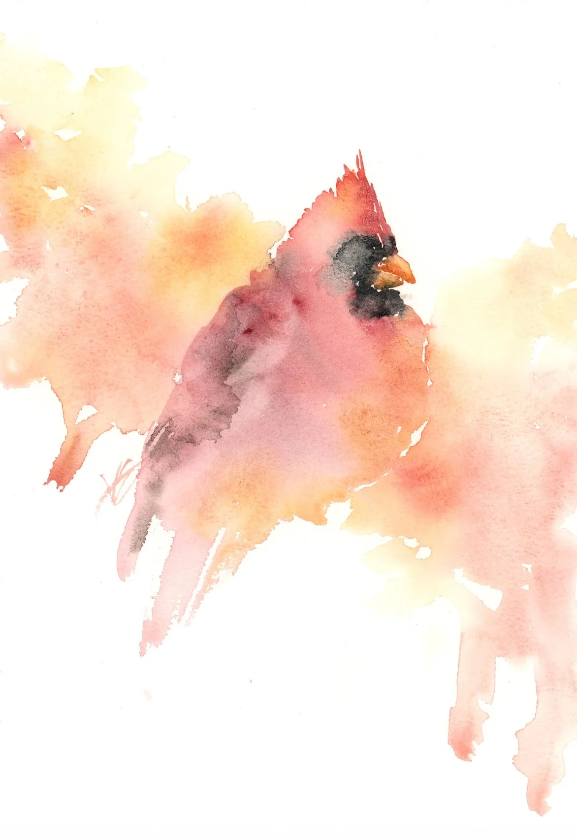 Painting a Loose Watercolor Cardinal: A One-Wash Atmospheric Study