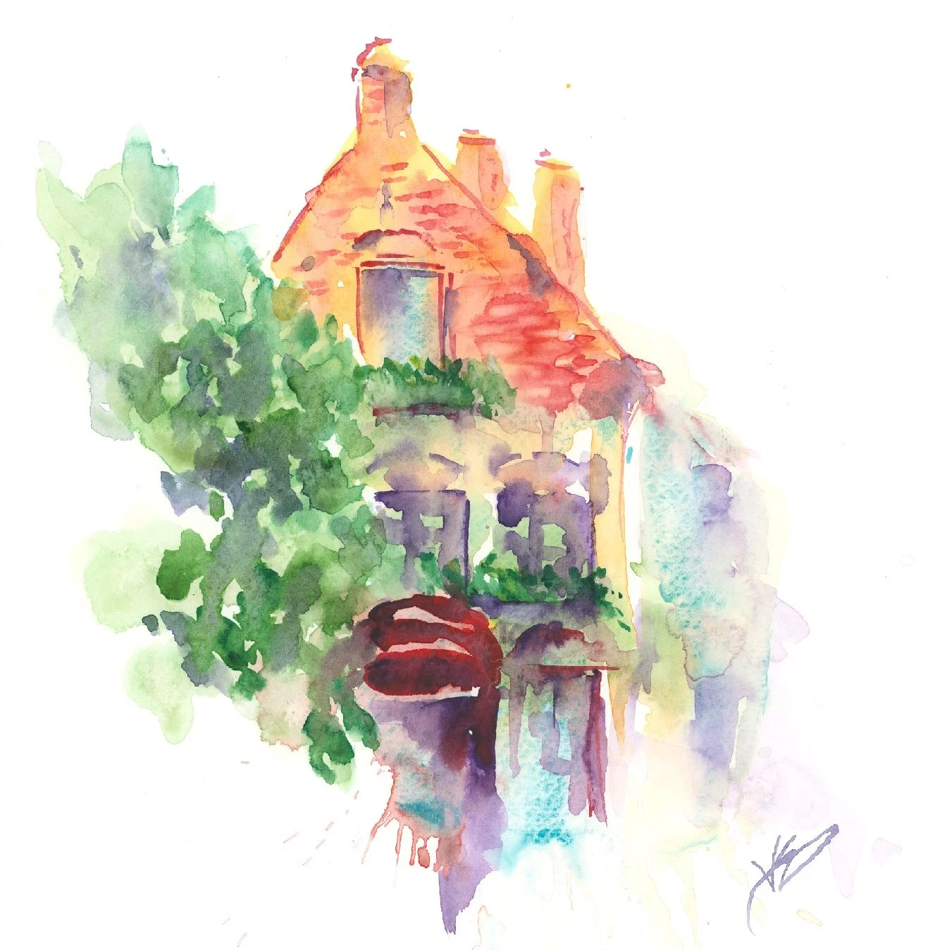 Painting a Bright Cottage Cafe in Watercolor: Architecture, Attitude, and a Little Dopamine