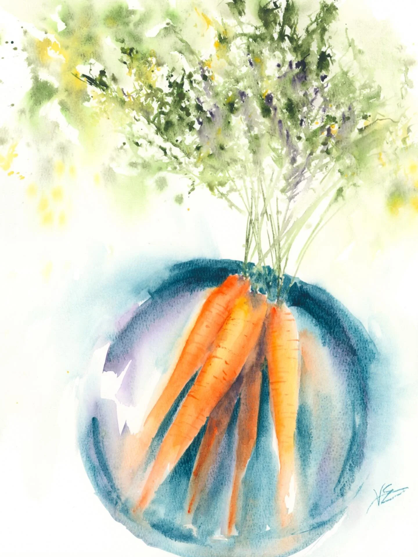New watercolor demonstration is up on my YouTube channel!

I don&rsquo;t usually gravitate toward painting fruit and veg, but the juxtaposition of orange and blue, of organic shapes and a strong geometric filled me with the urge to translate it into 