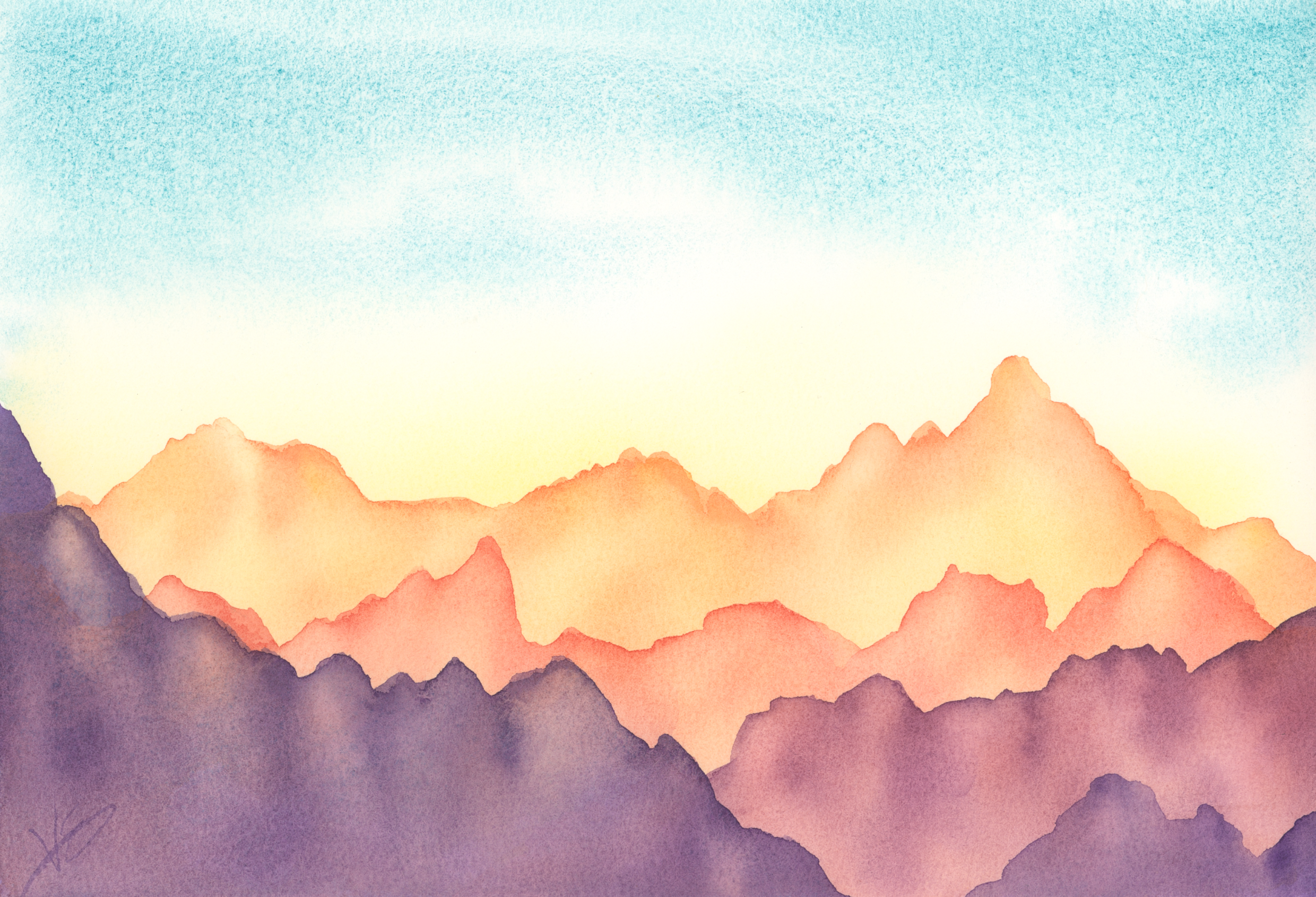 Rainbow Mountains at Sunrise: A Quick and Joyful Watercolor Tutorial