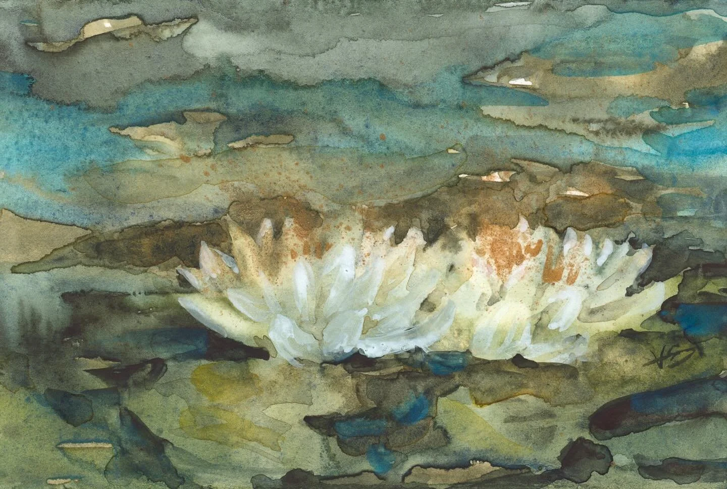 Feeling inspired by Monet this week with a water lilies demo on my YouTube channel. 

This is the first of 6 small paintings I&rsquo;m creating to submit to upcoming art shows. One thing about my originals vs my prints is my inclusion of sparkle ✨ 

