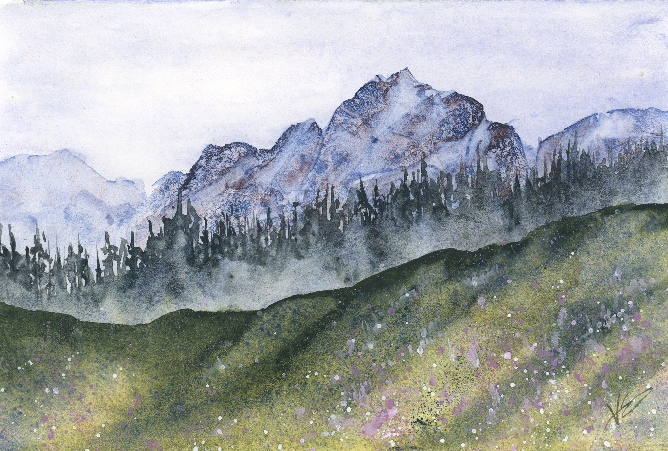 Painting a Mini Mountain Landscape: Layers, Texture, and Knowing When to Stop