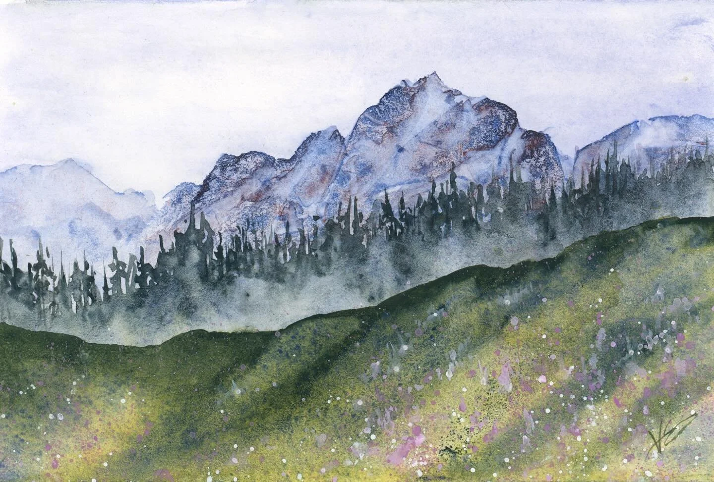 I&rsquo;m taking a gaze out my window for this week&rsquo;s watercolor demonstration inspired by the Cascade mountains ⛰️ 

I&rsquo;m working on my mini paintings to submit to a gallery show, so I&rsquo;m sticking close to home for my subjects. 

Hea