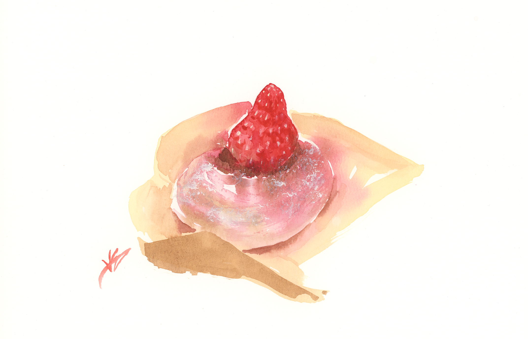 Testing the Undertint App While Painting a Strawberry Daifuku