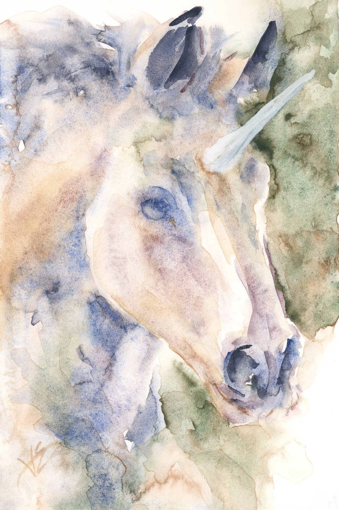 "Tundra Unicorn" 4x6 inches