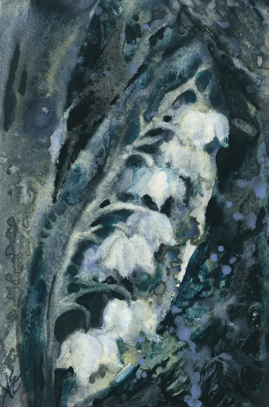 "Ghostly Lily of the Valley" 4x6 inches