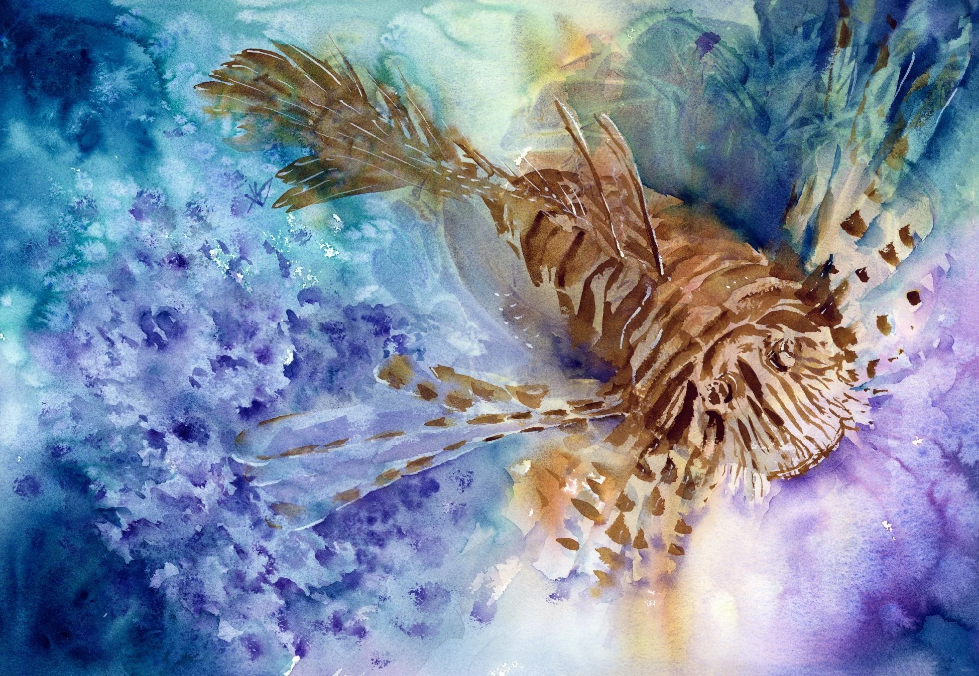 "Deep Sea Lionfish" 14x20 in.