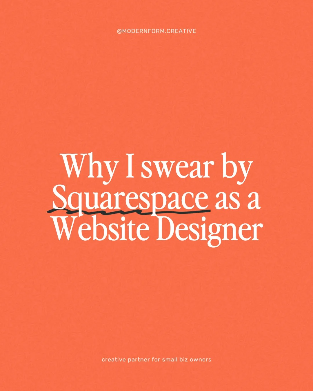 Squarespace is my go-to for a reason 😎 ⁠
⁠
Most small biz owners don&rsquo;t want to rely on a designer for every single update. ⁠
⁠
You want a website that&rsquo;s set up professionally, but also one you can confidently manage day-to-day. Updating 