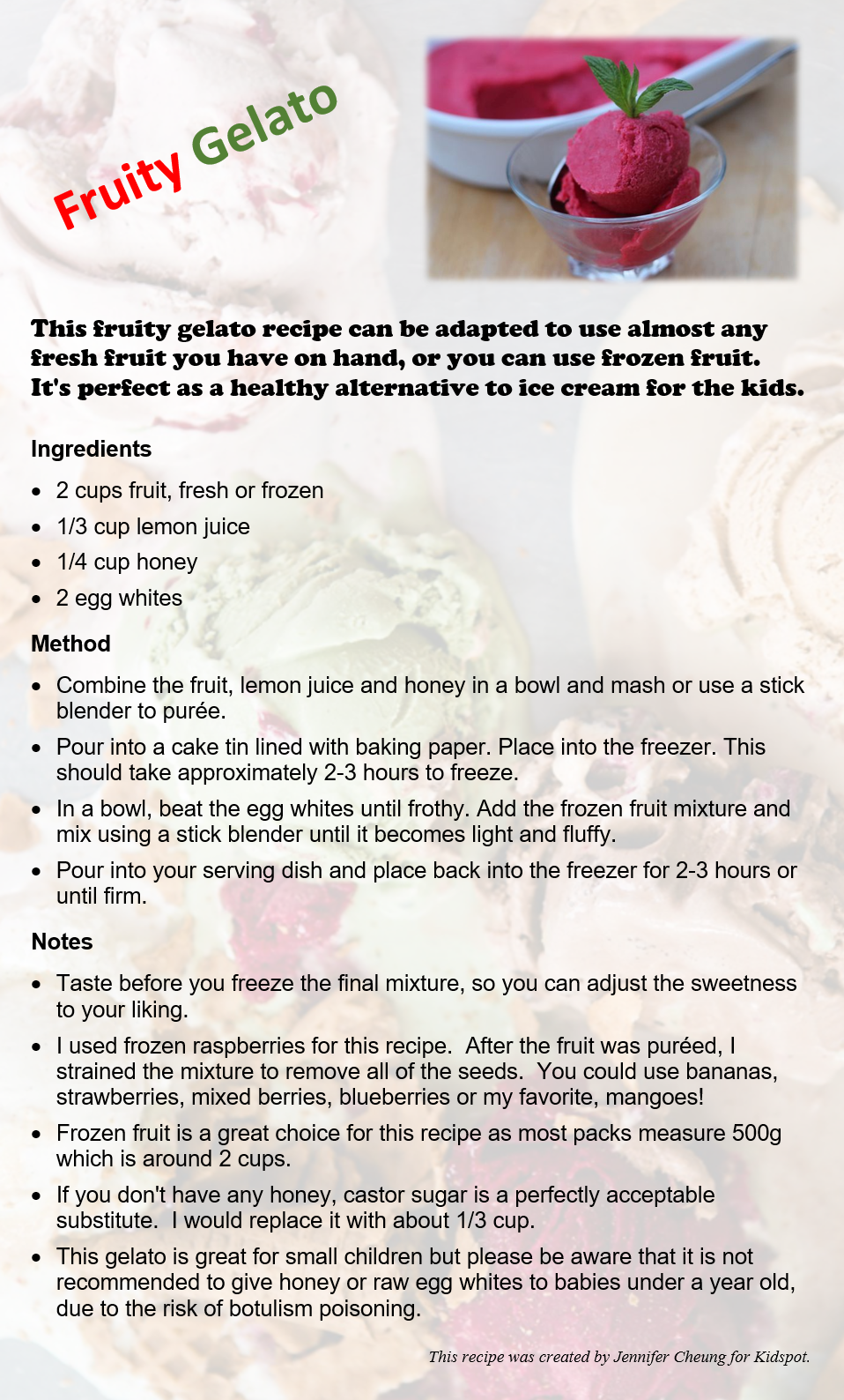 Fruity Gelato - Make Your Own!