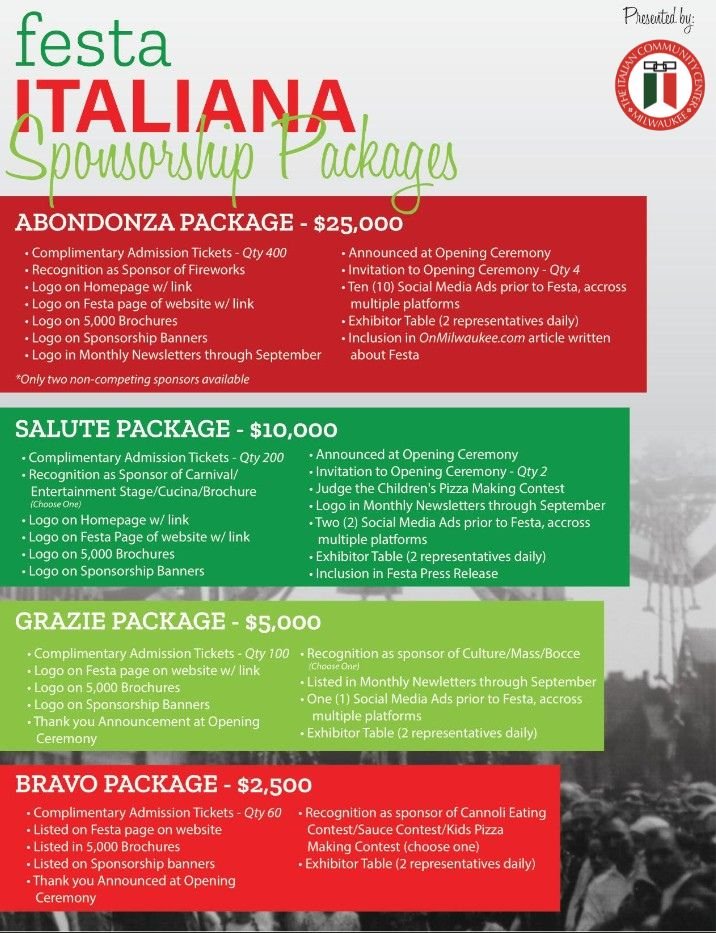Festa Italiana — Italian Community Center of Milwaukee, WI