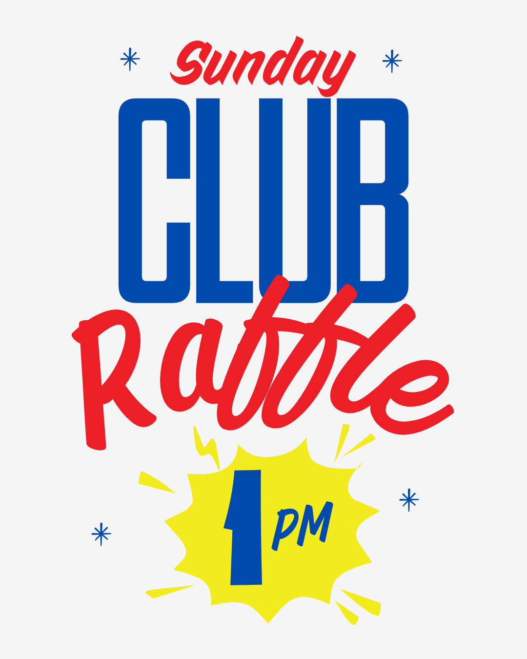 Close-up of sliced and cooked beef steak on a black slate serving platter, with a dark wooden table background, and a yellow banner advertising meat raffles with schedule details.