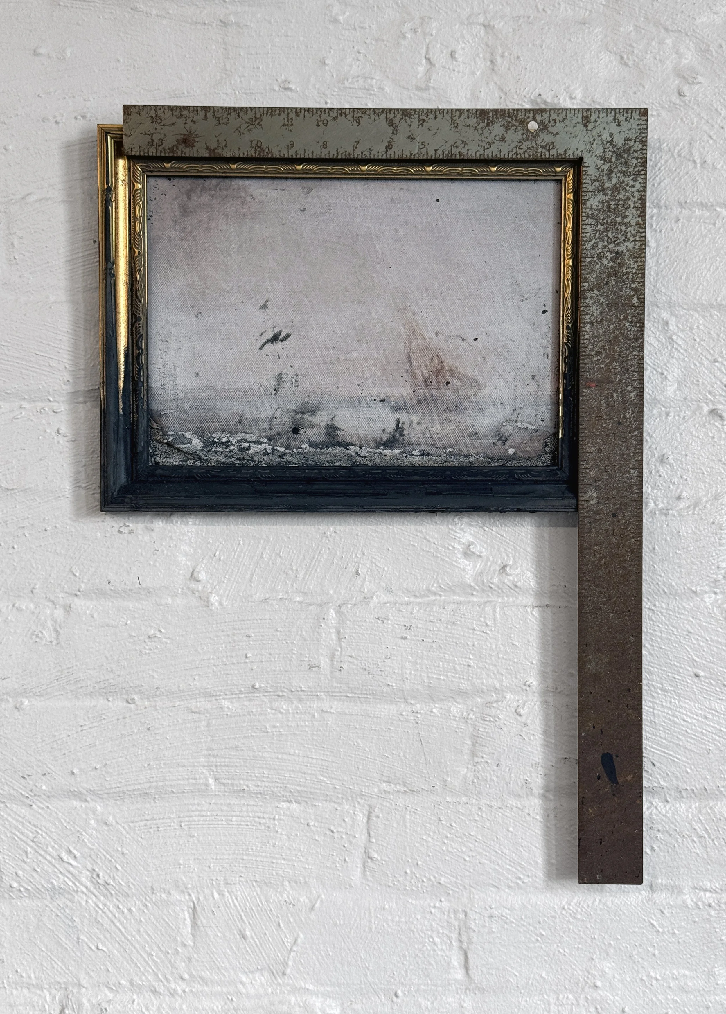 False Weights & Measures (2026) | Sun-faded mass-produced print in found frame  | 25x20x2 in.  |  $1000