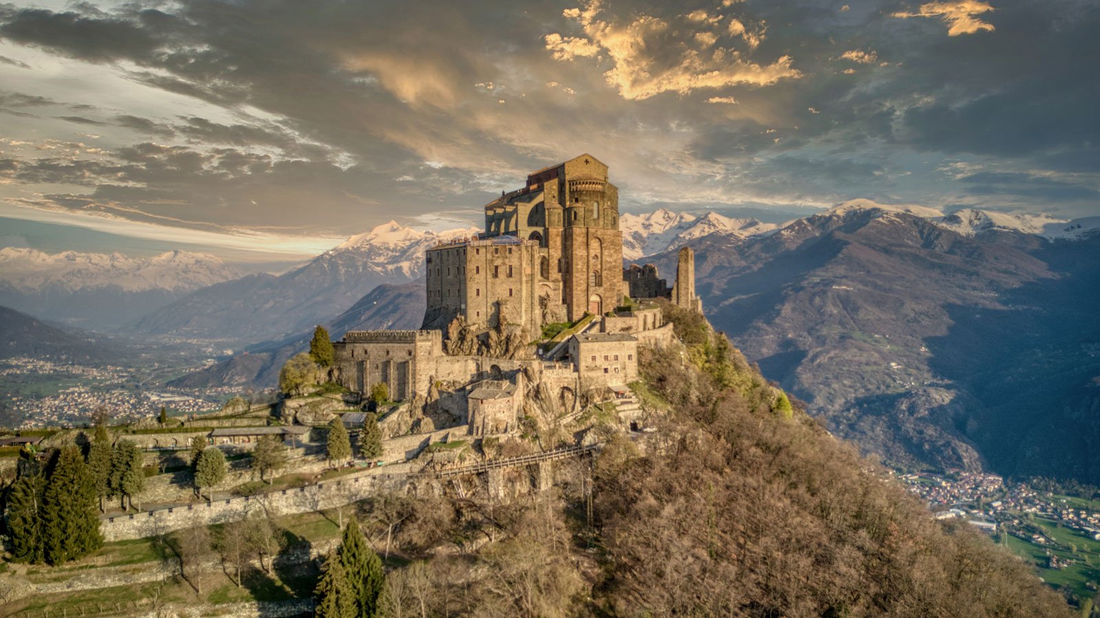 The Sacra di San Michele, with its magnificent alpine setting