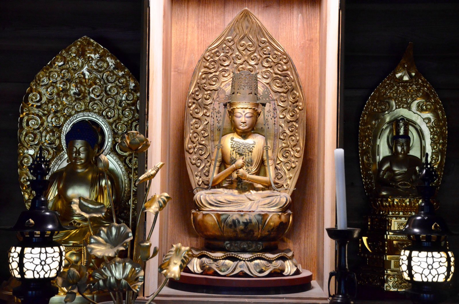 Elegant Buddhist sculpture at UNESCO-listed Chuson-ji