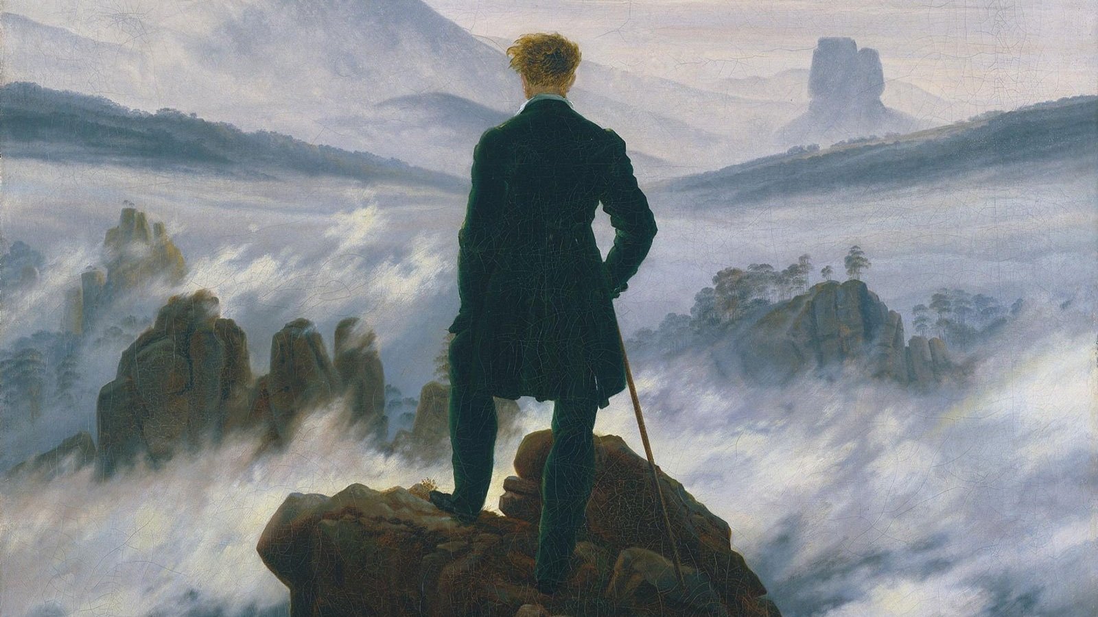 Icon of Romanticism: Caspar David Friedrich's "Wanderer Above a Sea of Fog", now in Hamburg's Kunsthalle