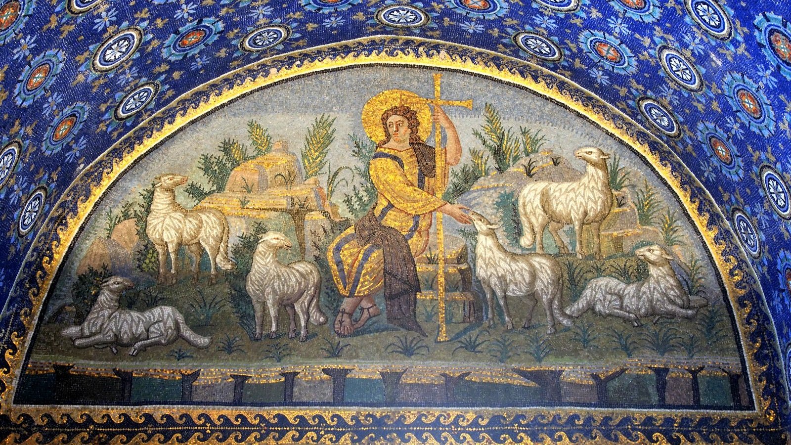 Jesus the Good Shepherd, in Ravenna's Mausoleum of Galla Placidia