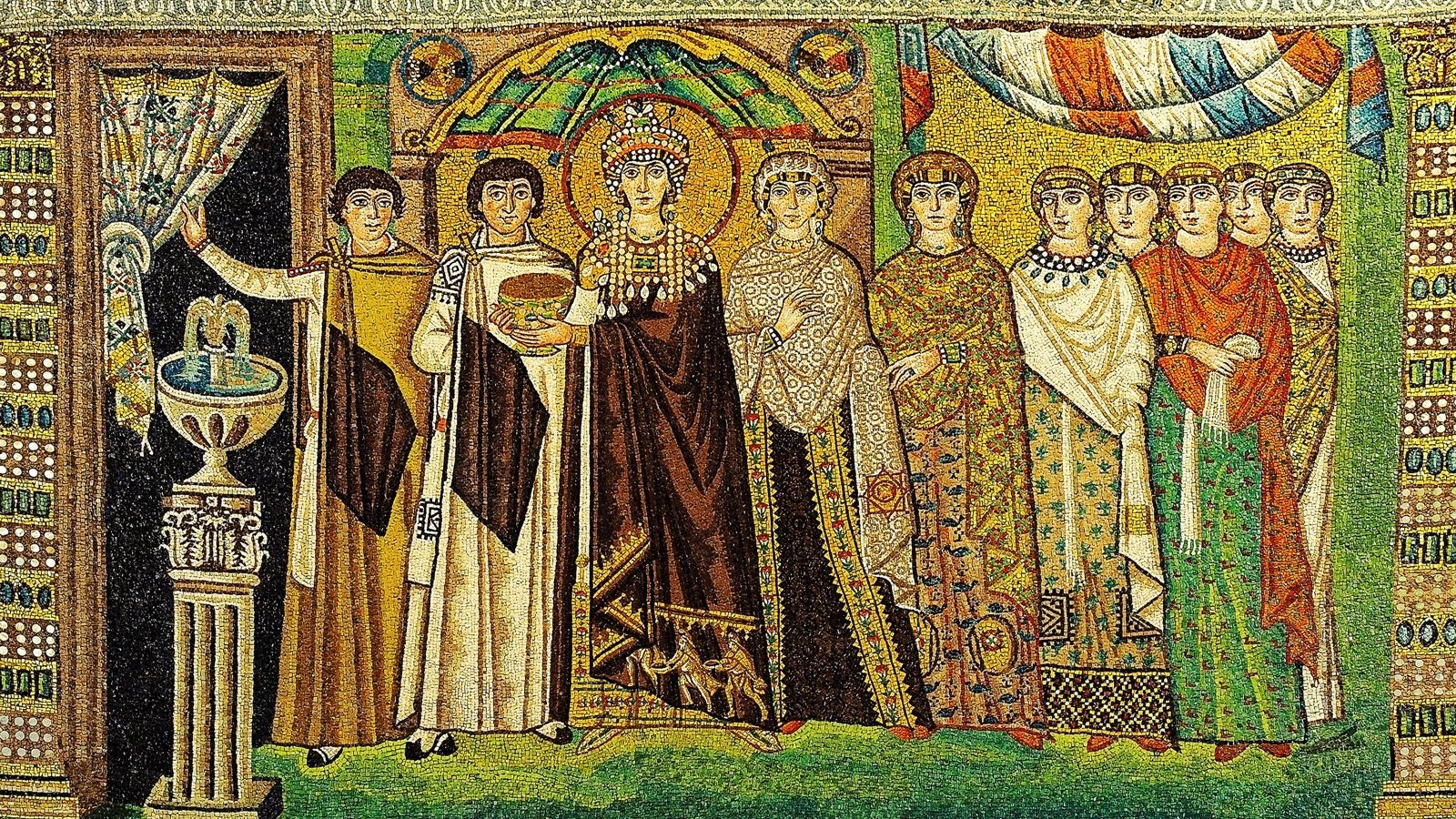 Empress Theodora and her court in Ravenna's basilica of San Vitale