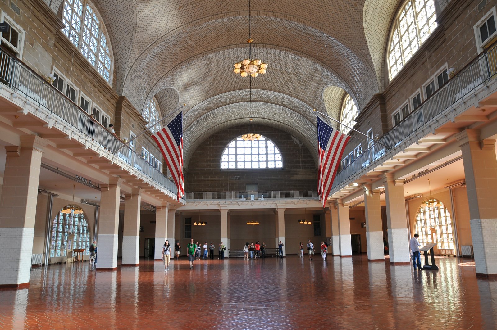 The august hall of Ellis Island Immigration Center