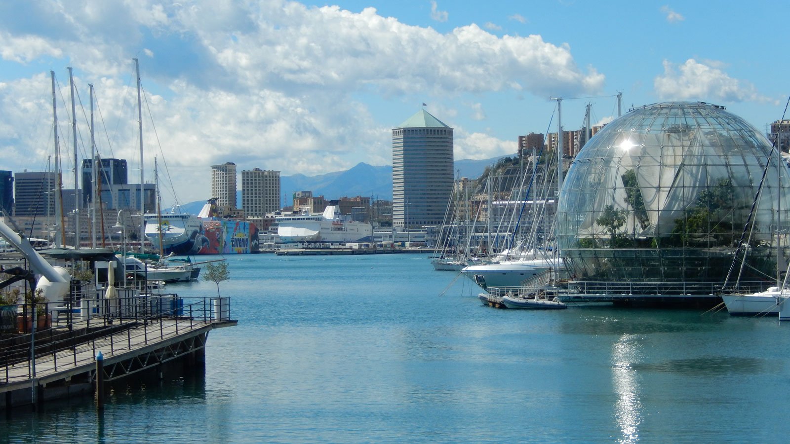 Genoa's Porto Antico, complete with Renzo Piano-designed biosphere (Cristina Sanvito, Flickr)