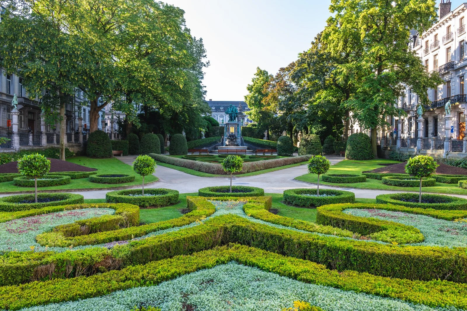 The peaceful square of the Petit Sablon, in Brussels