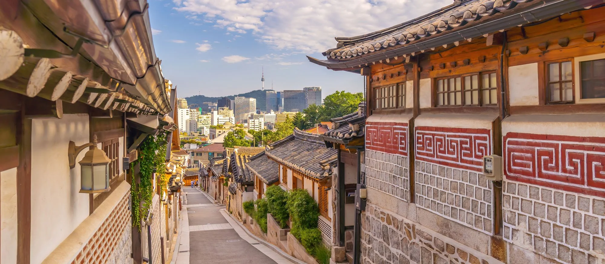 View from a traditional hanok village, Seoul