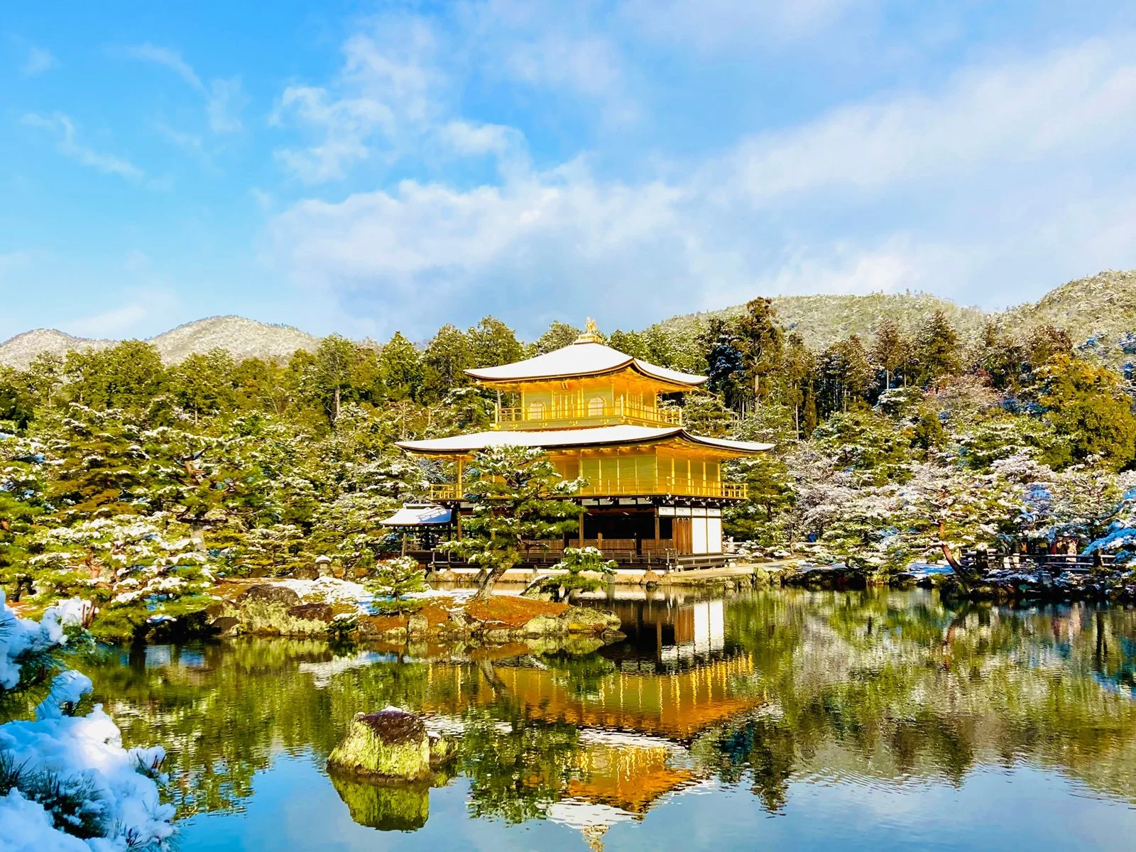 Kinkakuji, the Golden Pavilion, in winter